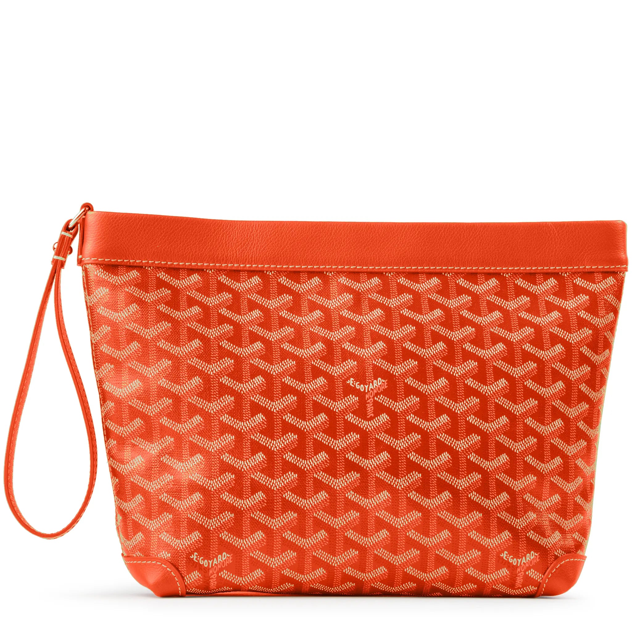 Front view of Goyard Conti Orange Pouch